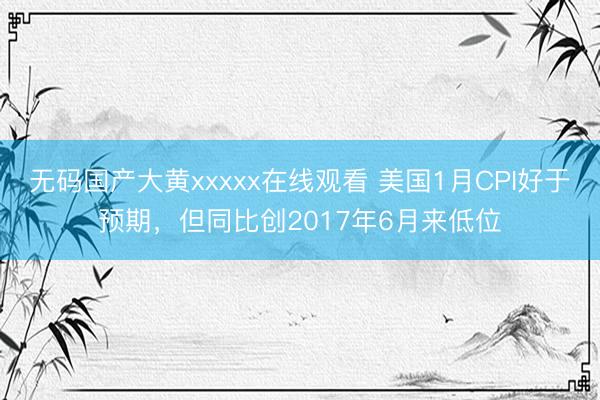 无码国产大黄xxxxx在线观看 美国1月CPI好于预期，但同比创2017年6月来低位
