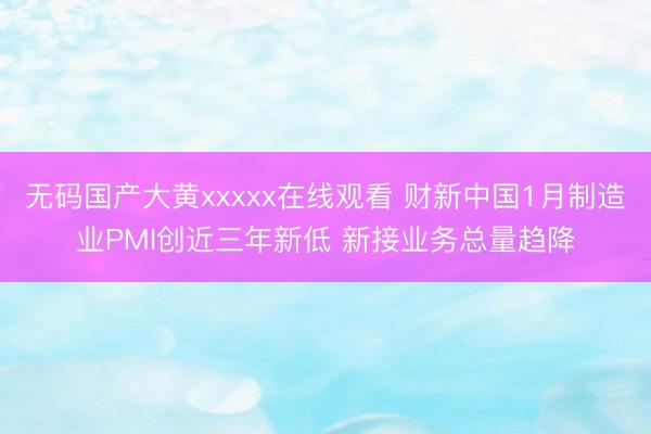 无码国产大黄xxxxx在线观看 财新中国1月制造业PMI创近三年新低 新接业务总量趋降