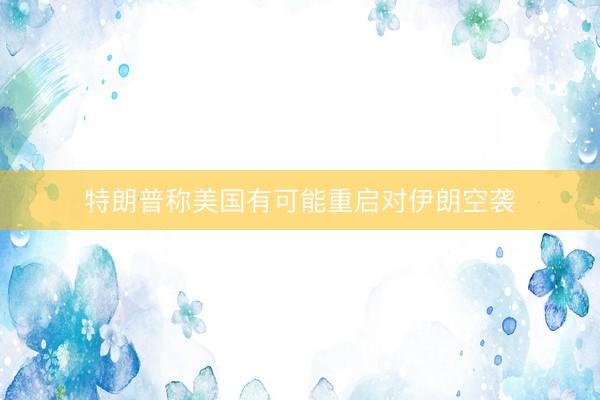 特朗普称美国有可能重启对伊朗空袭