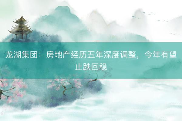 龙湖集团：房地产经历五年深度调整，今年有望止跌回稳