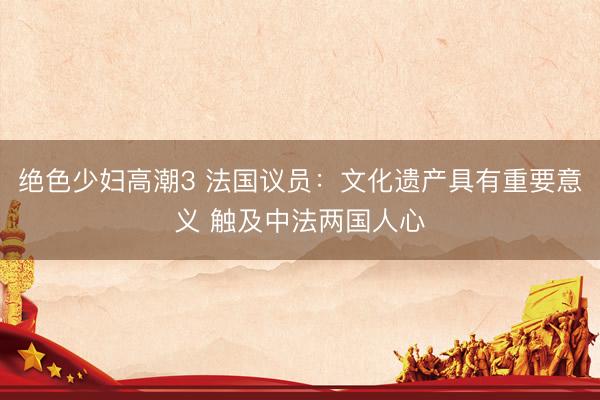 绝色少妇高潮3 法国议员：文化遗产具有重要意义 触及中法两国人心