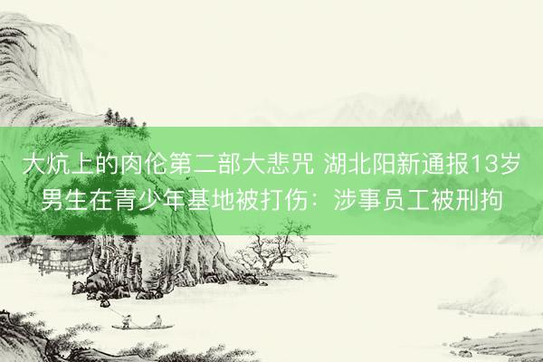大炕上的肉伦第二部大悲咒 湖北阳新通报13岁男生在青少年基地被打伤：涉事员工被刑拘