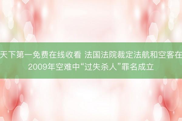 天下第一免费在线收看 法国法院裁定法航和空客在2009年空难中“过失杀人”罪名成立