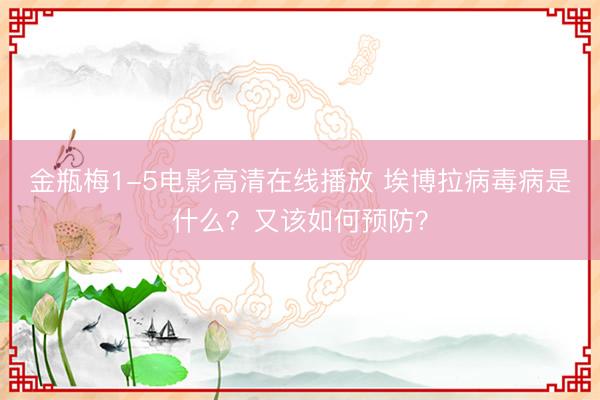 金瓶梅1-5电影高清在线播放 埃博拉病毒病是什么？又该如何预防？