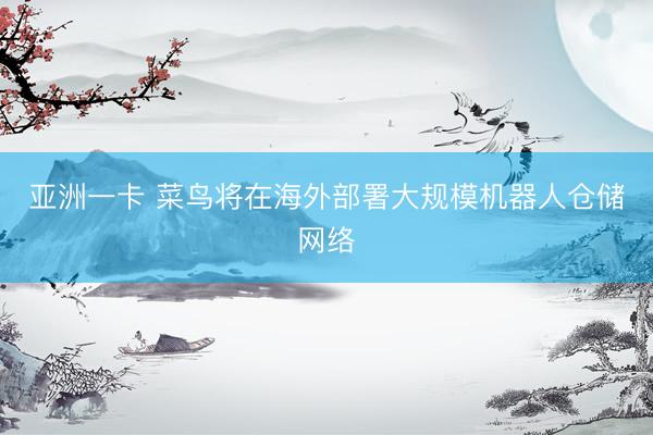 亚洲一卡 菜鸟将在海外部署大规模机器人仓储网络