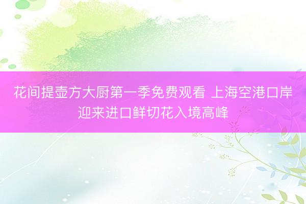 花间提壶方大厨第一季免费观看 上海空港口岸迎来进口鲜切花入境高峰