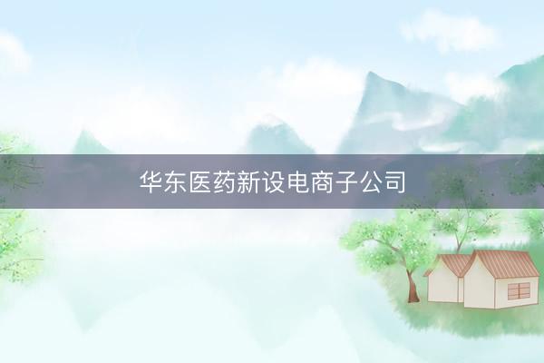 华东医药新设电商子公司