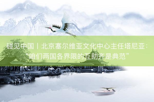 碰见中国丨北京塞尔维亚文化中心主任塔尼亚：“咱们两国各界限的互助齐是典范”