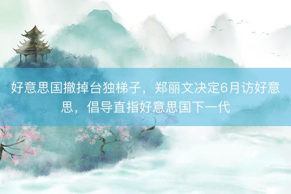 好意思国撤掉台独梯子，郑丽文决定6月访好意思，倡导直指好意思国下一代