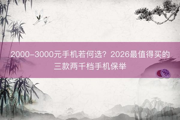 2000-3000元手机若何选？2026最值得买的三款两千档手机保举