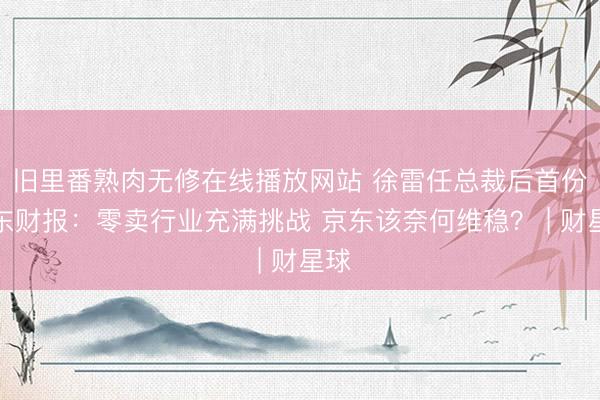 旧里番熟肉无修在线播放网站 徐雷任总裁后首份京东财报：零卖行业充满挑战 京东该奈何维稳？ | 财星球