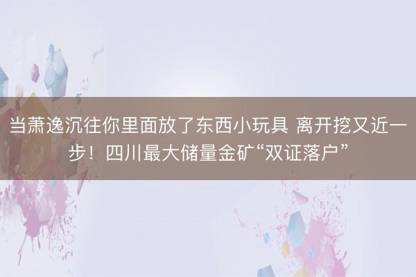 当萧逸沉往你里面放了东西小玩具 离开挖又近一步！四川最大储量金矿“双证落户”